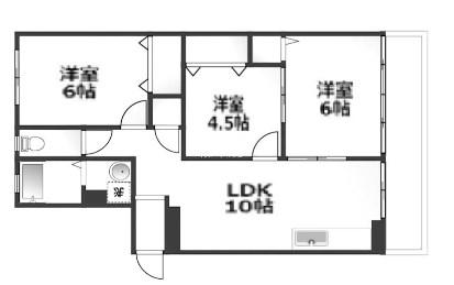 リーガルハウス舞子1号棟(3LDK/1階)の間取り写真