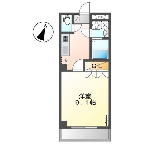 相鉄本線 さがみ野駅 徒歩6分 3階建 築17年(1K/2階)の間取り写真