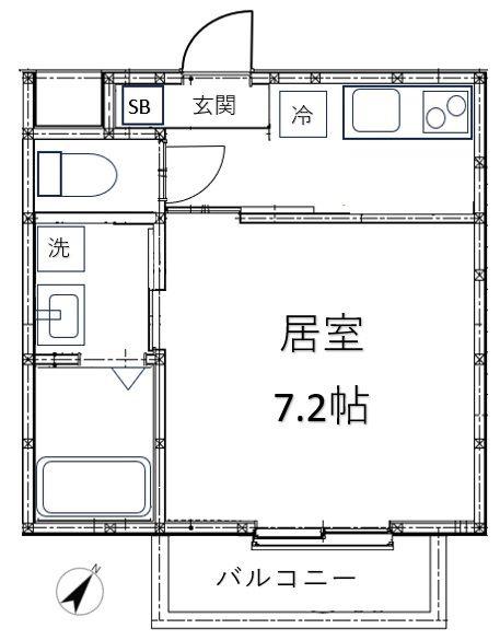 MAISON BRILLIO(1K/1階)の間取り写真