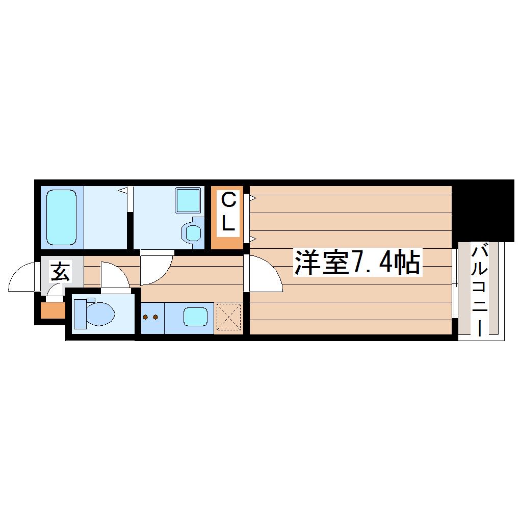 シェルグランデ東口(1K/11階)の間取り写真