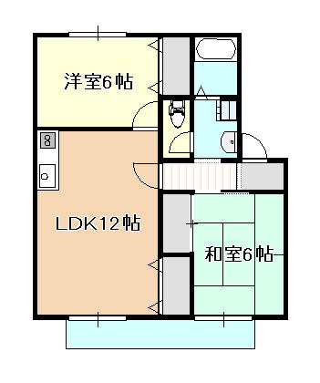 パルフェ F(2LDK/1階)の間取り写真