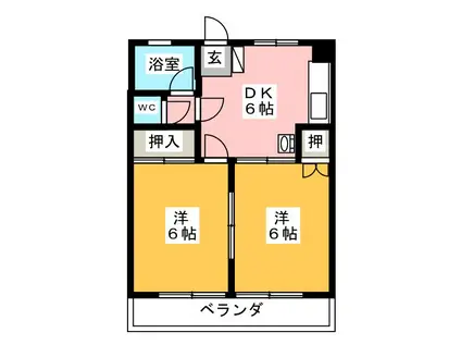 小川ビル(2DK/5階)の間取り写真