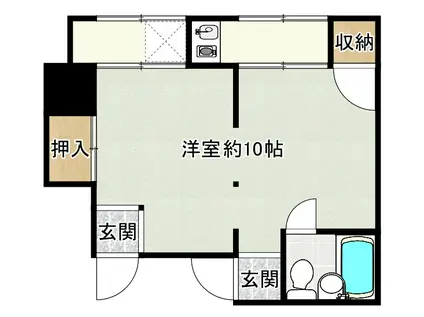 木原ハイツ(ワンルーム/2階)の間取り写真