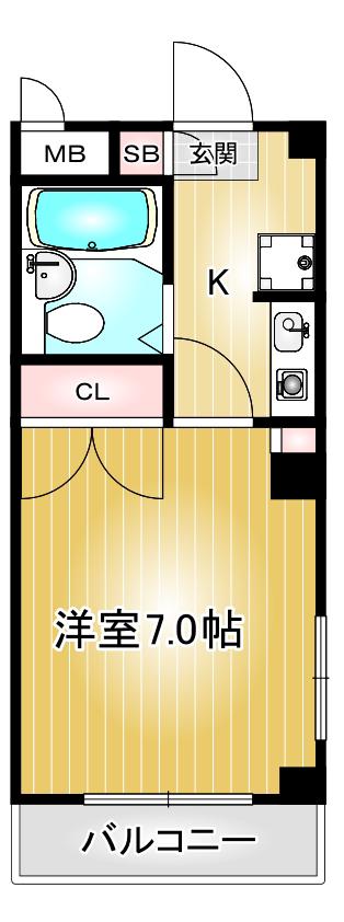 メゾンドマスミー(1K/3階)の間取り写真