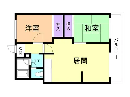 レジデンス柏木(2LDK/3階)の間取り写真