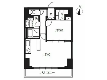 プライムメゾン千葉新町(1LDK/12階)の間取り写真