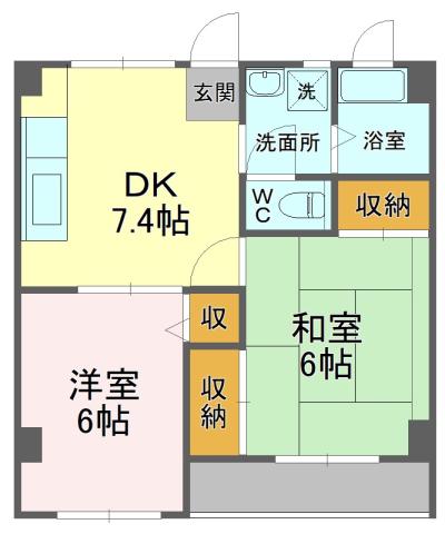 リヴェール(2DK/3階)の間取り写真