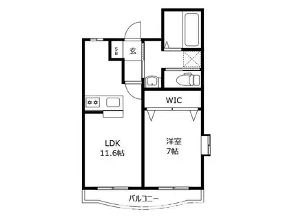ベルリーフII(1LDK/2階)の間取り写真