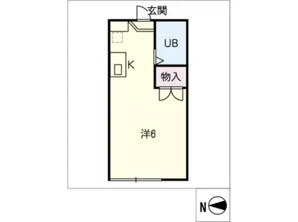 UCAN KAMIOTAI(ワンルーム/2階)の間取り写真