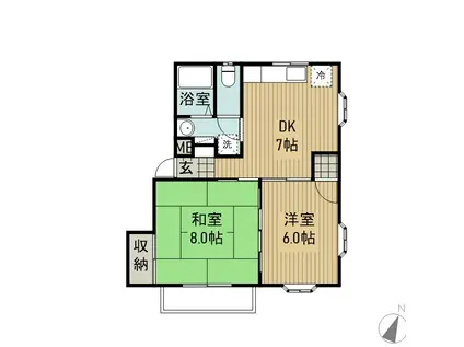 グレース西多賀(2DK/1階)の間取り写真