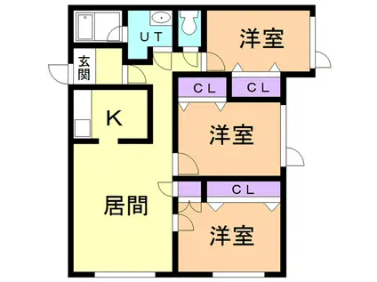 フジナカコーポIX (3LDK/2階)の間取り写真