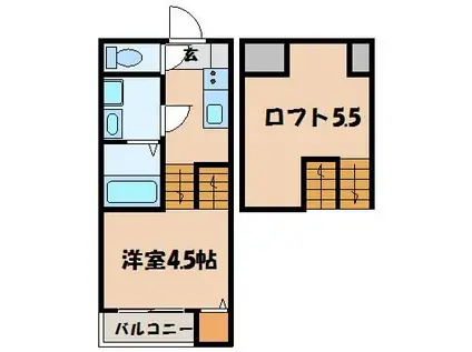 MODERN PALAZZO住吉レジサム(1SK/2階)の間取り写真