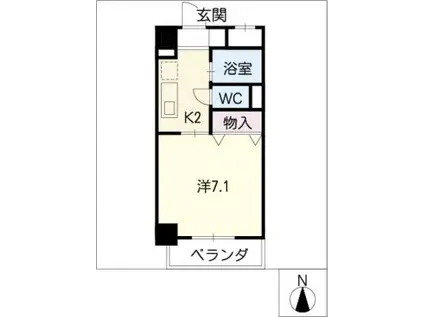 トーシンコーポ古出来(1K/4階)の間取り写真