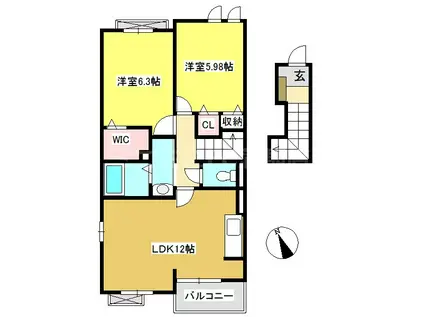 ライグッドIV(2LDK/2階)の間取り写真