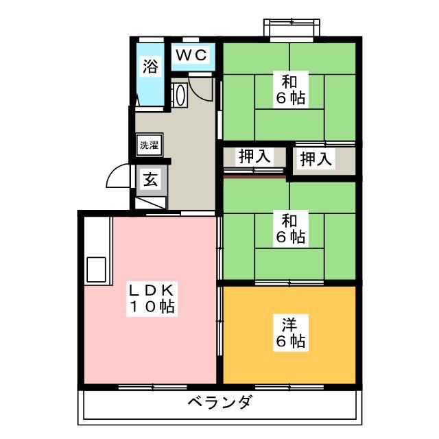 プレアール大垣東前(3LDK/4階)の間取り写真