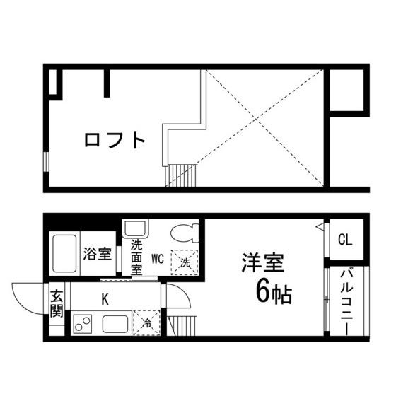 杜のアパートメントA(1K/2階)の間取り写真