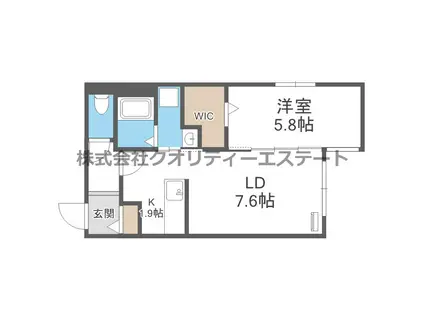 地下鉄東豊線 美園駅 徒歩3分 4階建 築1年(1LDK/3階)の間取り写真
