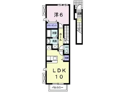 プロムナ-ドIII(1LDK/2階)の間取り写真