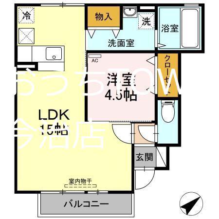 エトワールしゅりII(1LDK/1階)の間取り写真
