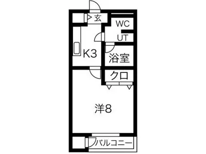 ジークレフ王子(1K/1階)の間取り写真