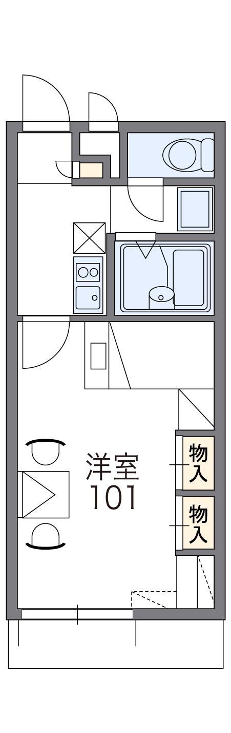 レオパレスボヌール(1K/2階)の間取り写真