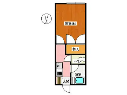 コーポラモナ(1K/1階)の間取り写真
