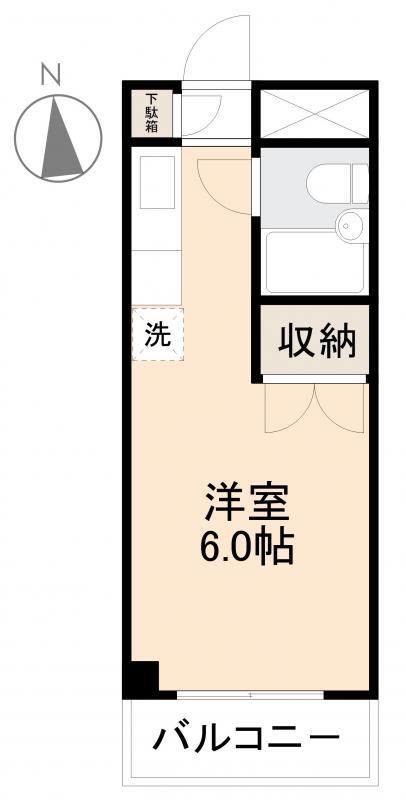 コーポ川添(ワンルーム/5階)の間取り写真