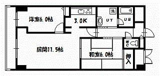 オークヒルズ2.6(2LDK/2階)の間取り写真