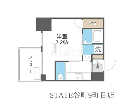 アドバンス難波南ワイズ(1K/13階)の間取り写真