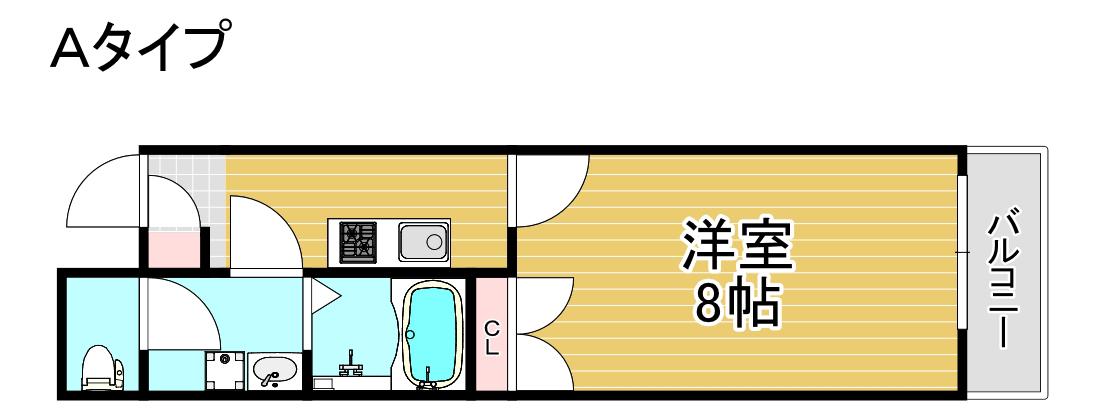 MERRY住之江公園(1K/8階)の間取り写真