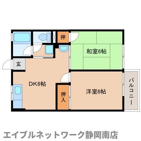 MKハイツ(2DK/2階)の間取り写真