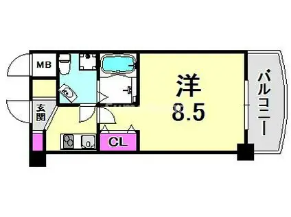 セレニテ甲子園II(1K/7階)の間取り写真
