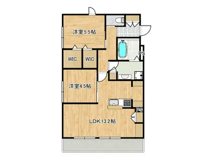 M&Kウェルネス千年(2LDK/2階)の間取り写真