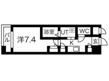 メルベージュ難波ウエスト(1K/7階)の間取り写真