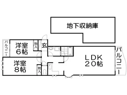 グランパティオ山之手(2LDK/1階)の間取り写真