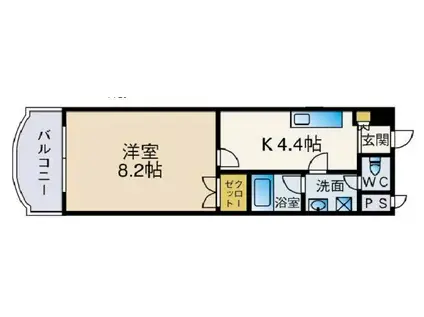 ルヴィナスU(1DK/3階)の間取り写真