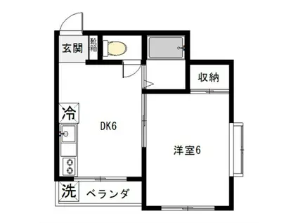 メゾンイシハラ(1DK/1階)の間取り写真