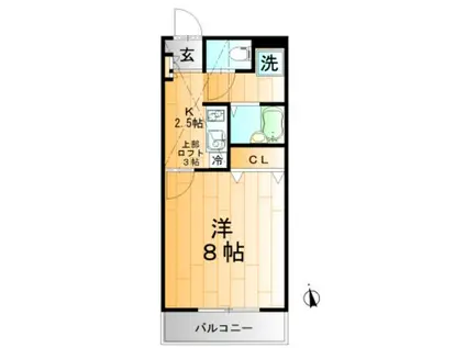 Y・Kコーポ(1K/2階)の間取り写真