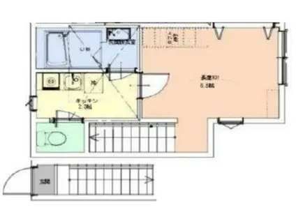 KEEP LAGOON岡沢町(1K/2階)の間取り写真