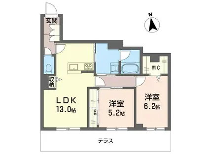 レゾンクレール(2LDK/1階)の間取り写真