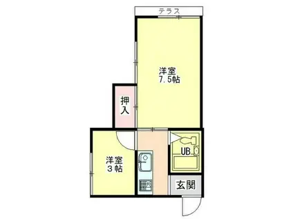 コーポ横浜物語(2K/2階)の間取り写真