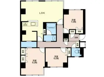 GREEN HOMES 1(3LDK/4階)の間取り写真