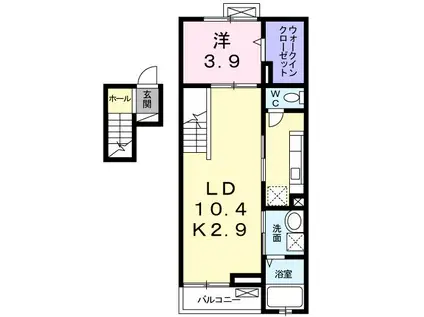 ラッフィナ-ト・M(1LDK/4階)の間取り写真