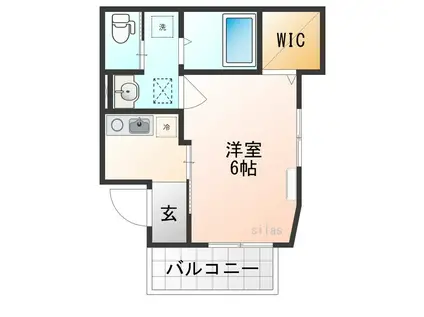 キャプテンデッキ(1K/2階)の間取り写真