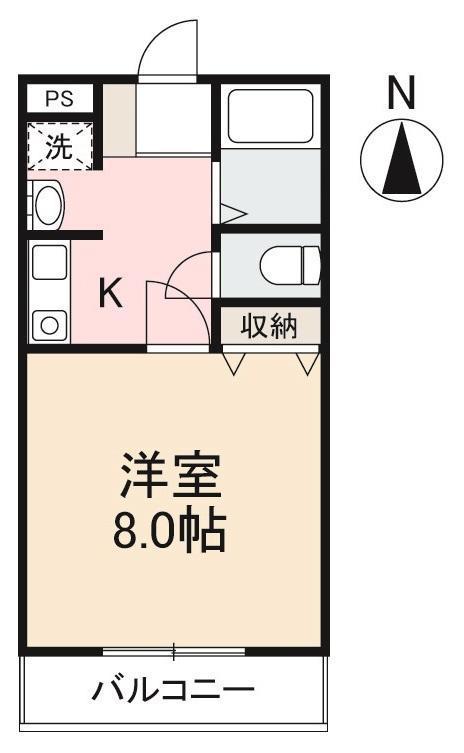 アドミレT(1K/1階)の間取り写真