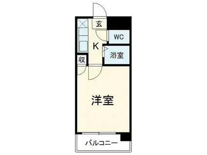 パンルネックスクリスタル箱崎(1K/8階)の間取り写真