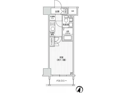 レジディア笹塚II(1K/4階)の間取り写真