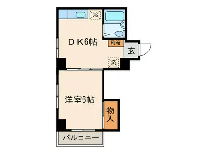 メゾンチバ(1DK/3階)の間取り写真