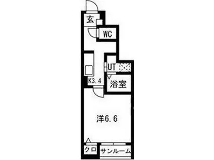 コハル・ファミリアII(1K/1階)の間取り写真