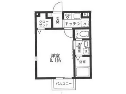 サニーヒルズ II(1K/2階)の間取り写真